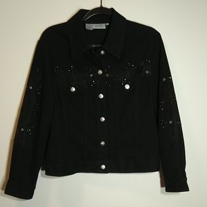 🍀⚡🍀 Black denim jacket with bling!